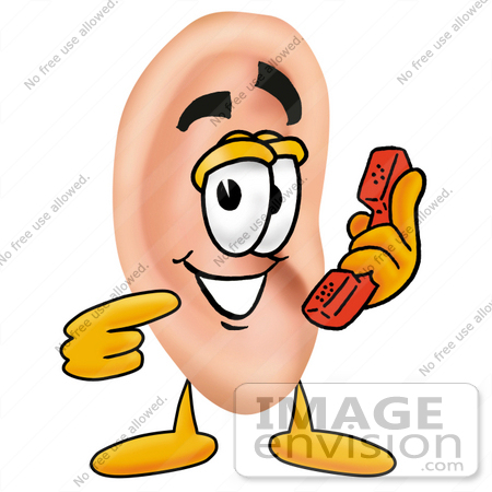 450x450 Cliprt Graphic Of Human Ear Cartoon Character Holding