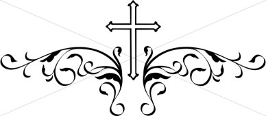 388x169 Decorative Black Cross Crosses In Faith Graphics