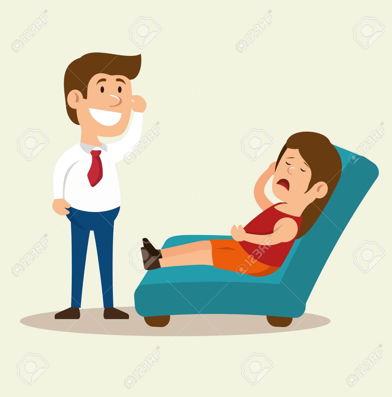 1284x1300 Woman Cartoon Mental Counseling Therapist Vector Illustration