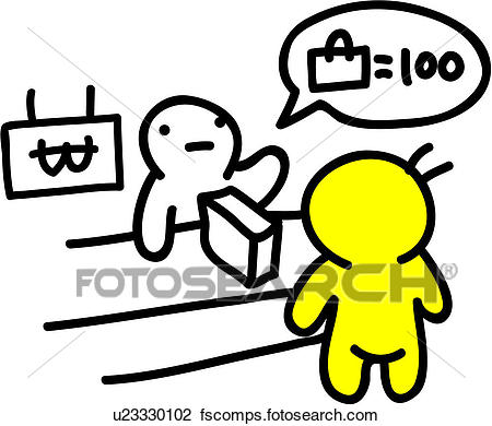 450x390 Clipart Of Cashier, People, Product, Checkout Counter, Money