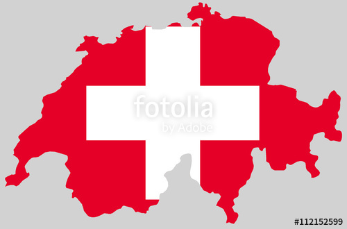 500x330 Vector Swiss Confederation Topographic Map. Switzerland Flag