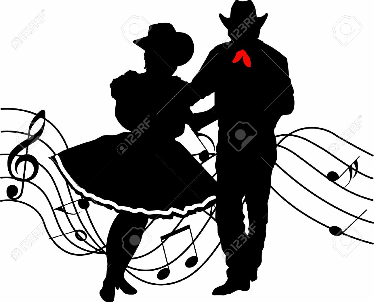 1300x1050 Country Western Dancers Clipart
