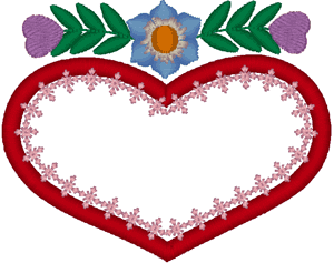 300x237 Heart Embroidery Design