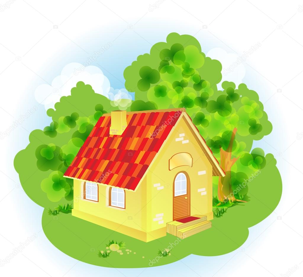 1024x936 A Cute Cartoon Country House Stock Vector Le Biguh