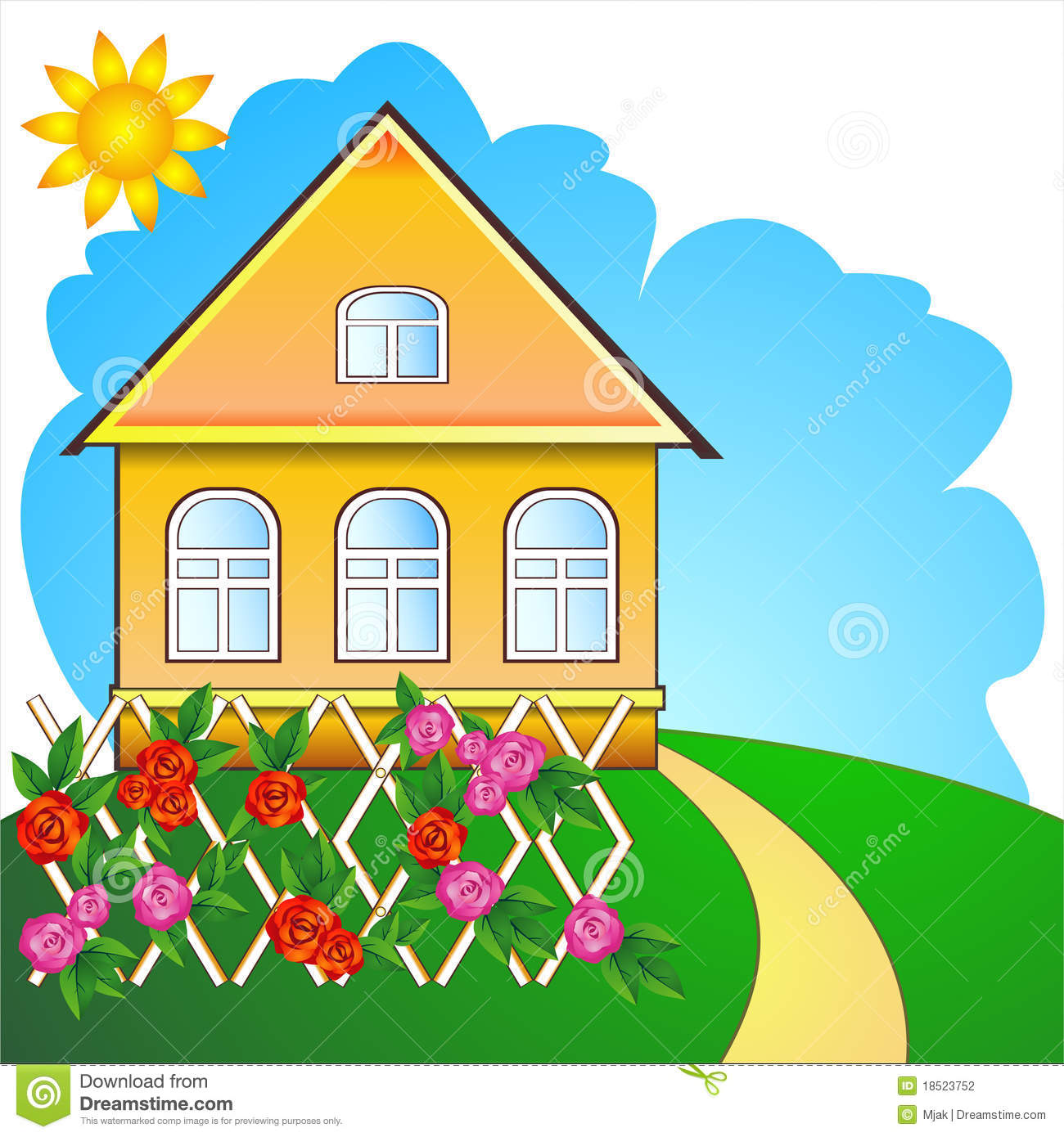 1300x1390 Illustration Clipart Country House