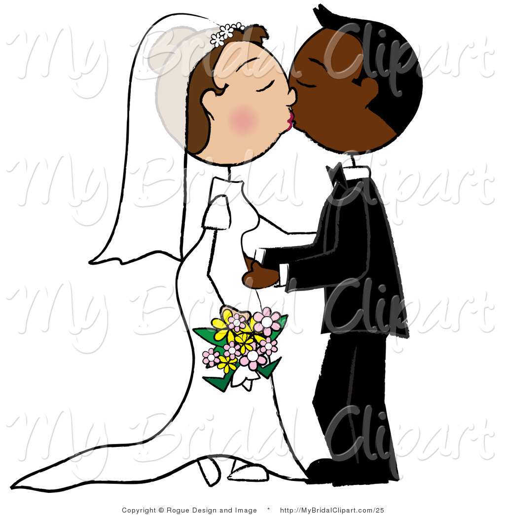 1024x1044 Bridal Vector Clipart Of A Caucasian And African American Wedding