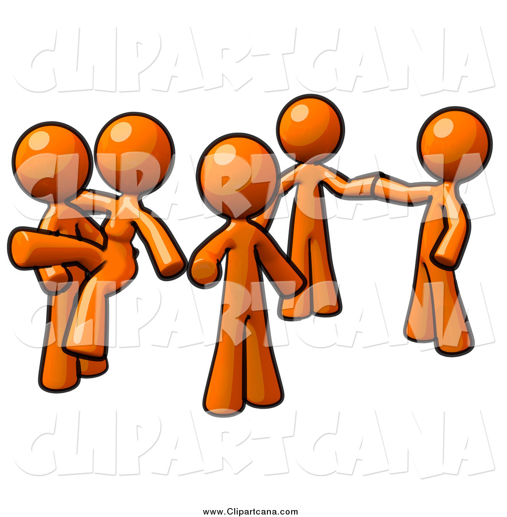 1024x1044 Clip Art Of Orange Couples Dancing By Leo Blanchette