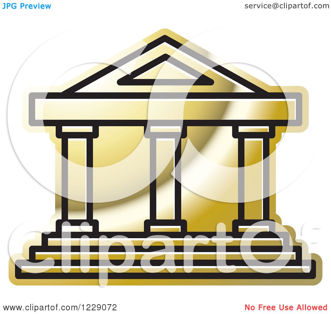1080x1024 Clipart Of A Golden Court House Building Icon