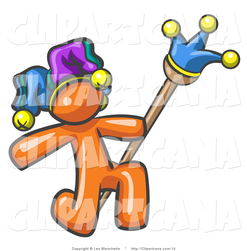 1024x1044 Clip Art Of A Kneeling Court Jester By Leo Blanchette
