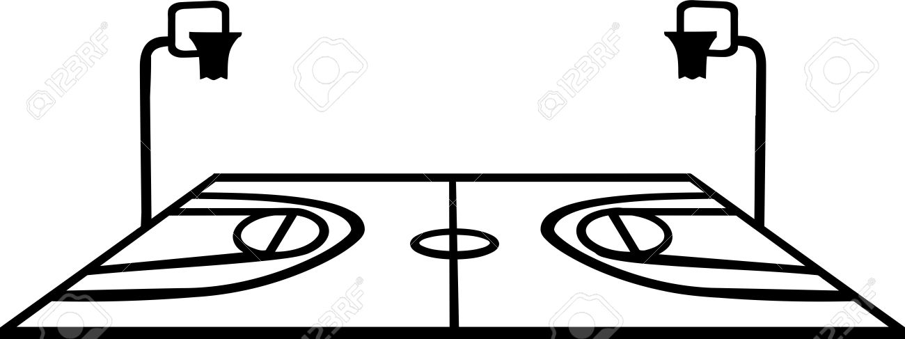 1300x487 Basketball Court With Perspective On White Background Royalty Free