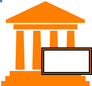 299x279 Courthouse Hot Orange Clip Art