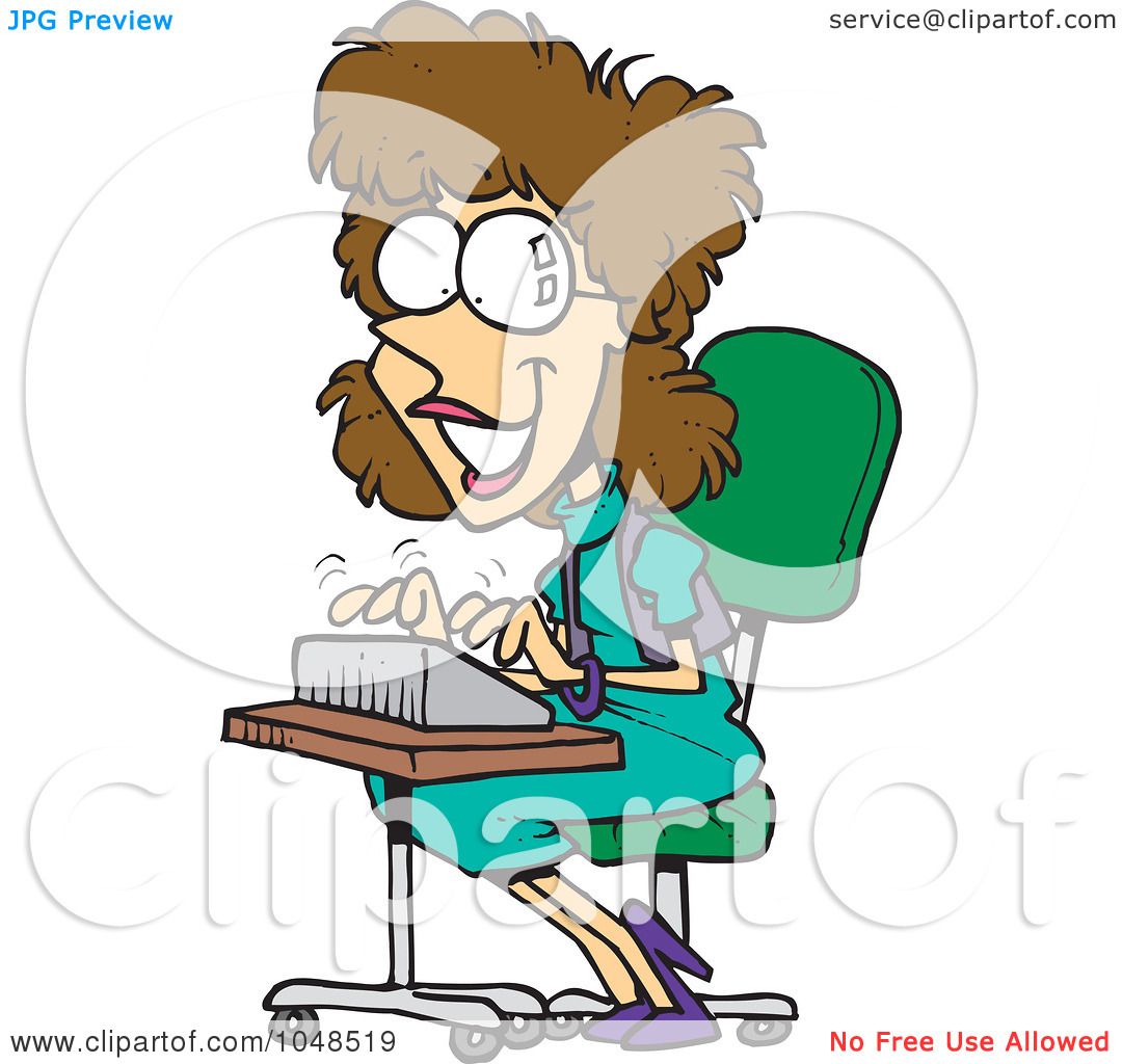 1080x1024 Royalty Free (Rf) Clip Art Illustration Of A Cartoon Typing