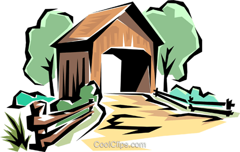 480x304 Covered Bridge Royalty Free Vector Clip Art Illustration Natu0168