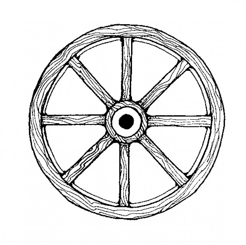 820x814 Clipart Wagon Wheel
