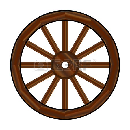 450x450 A Typical Wheel From A Western Covered Wagon In Silhouette Royalty