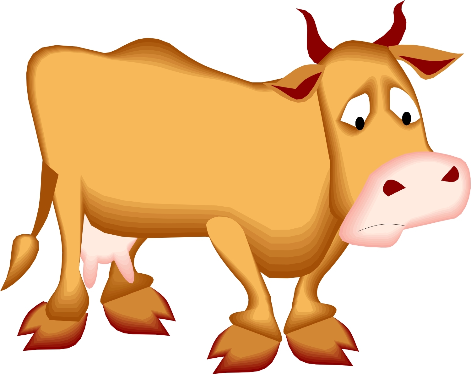 1500x1189 Cow Clipart Sad