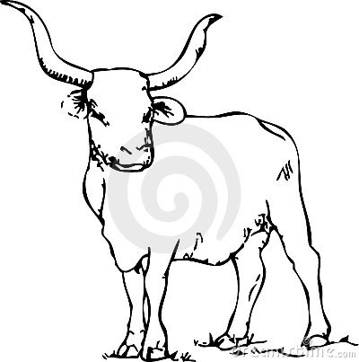 400x403 Longhorn Cattle Clipart Black And White