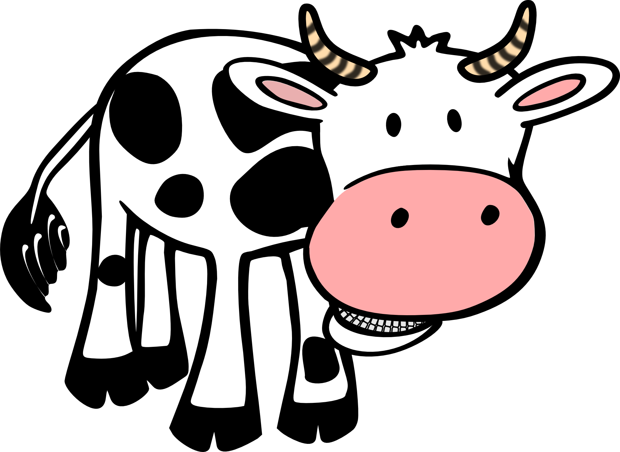 1979x1444 Clip Art Cow Black White Line Art Bw Super