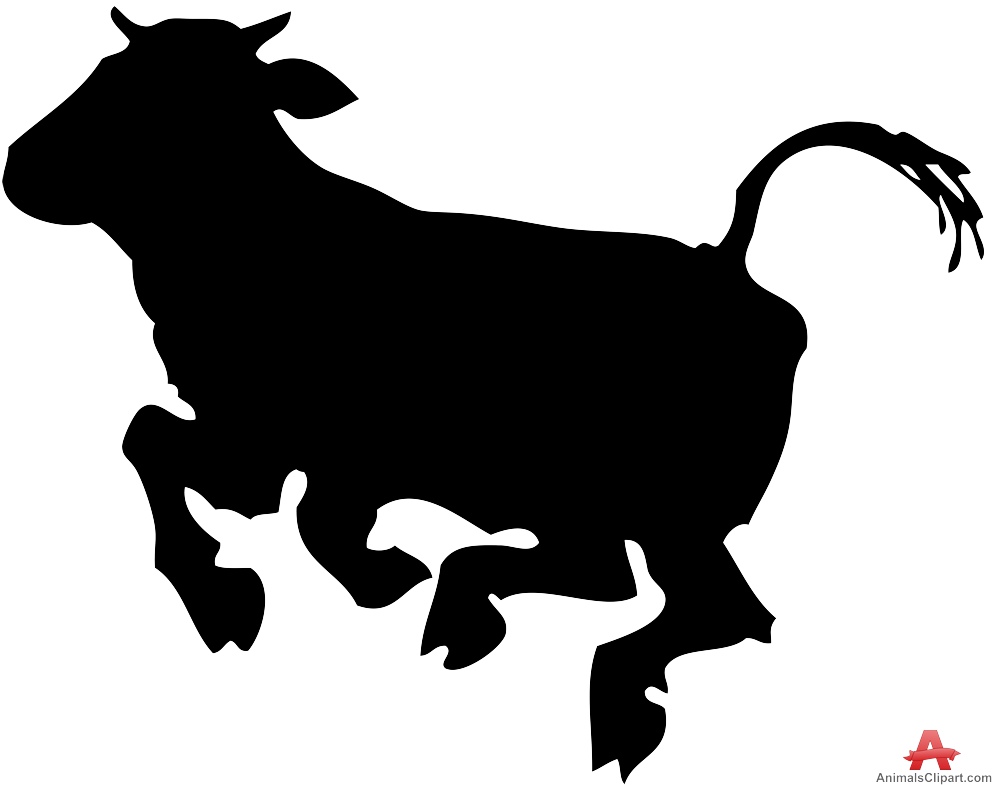 999x785 Jumping Cow Silhouette Clipart Free Design Download
