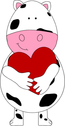 221x424 Valentine's Day Cow Clip Art
