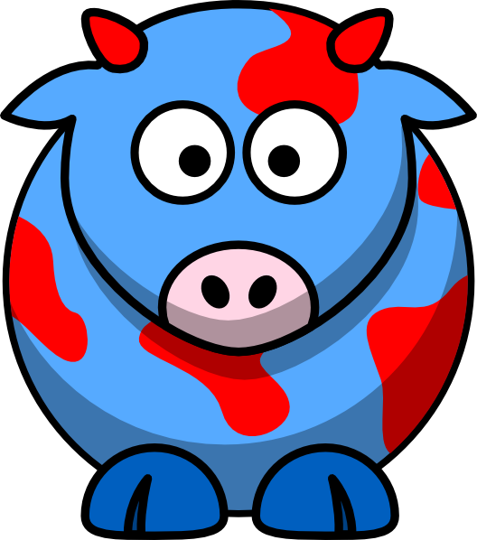 528x598 Bluered Cow Clip Art