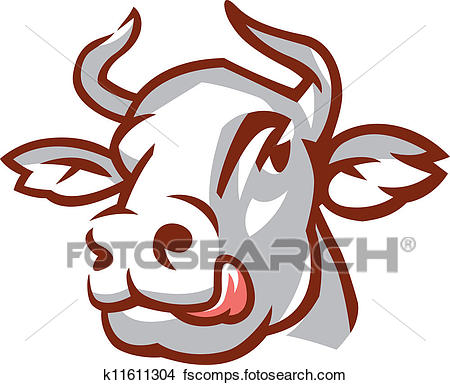 450x385 Clipart Of Head Of White Cow K11611304