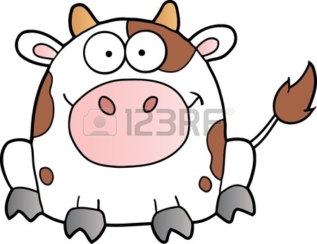 450x346 Cute Baby Cow Cartoon Royalty Free Cliparts, Vectors, And Stock