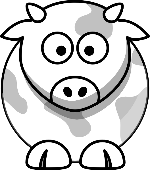 528x598 Cow Outline Clip Art