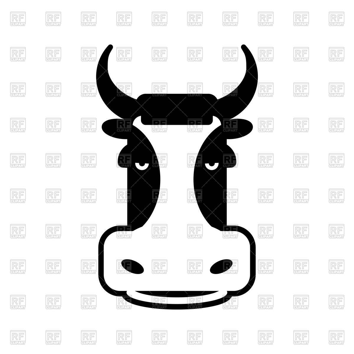 1200x1200 Cow Head Sign Royalty Free Vector Clip Art Image