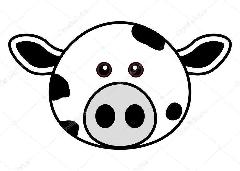 1023x731 Cute Cow Face Stock Vector Leremy