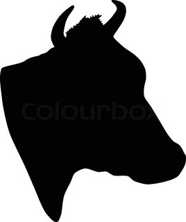 268x320 Vector Silhouette Of The Cow On White Background Stock Vector