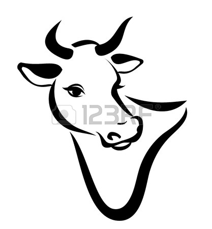 417x450 Cow Head Silhouette Vector Icon Royalty Free Cliparts, Vectors