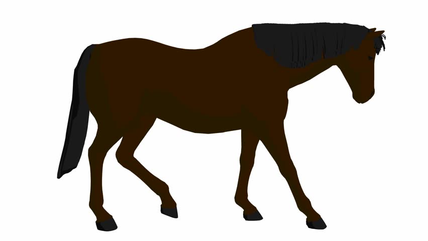 852x480 Brown Cow Runs On A Transparent Background. Cyclic Animation