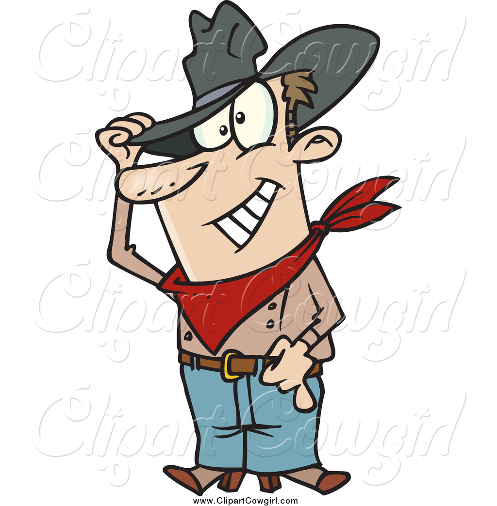 1024x1044 Clipart Of A Cartoon Friendly White Cowboy Tipping His Hat By