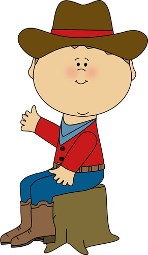 291x500 Cowboy Sitting On A Tree Stump Clip Art