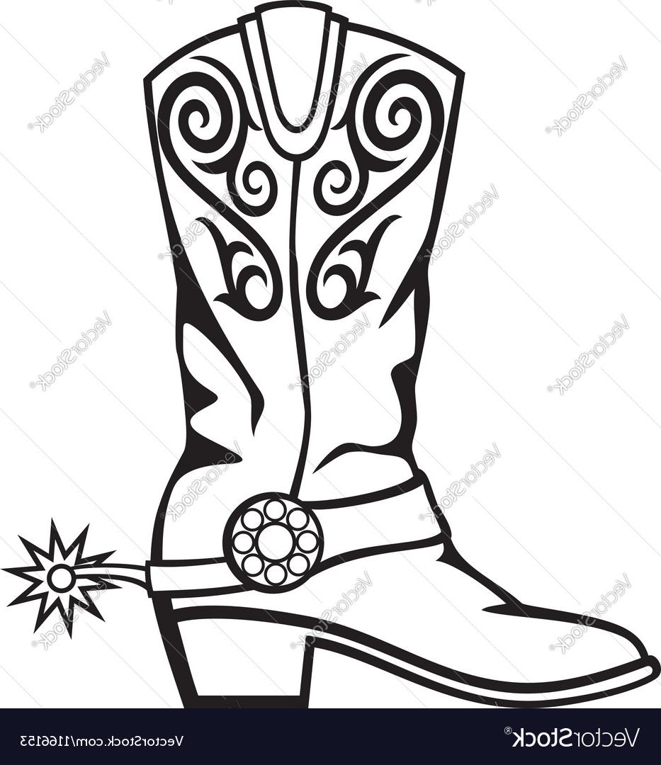 933x1080 Best Free Cowboy Boot Vector Image