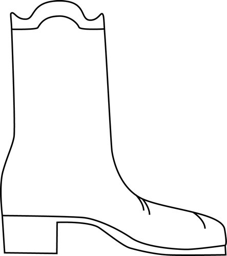 443x500 Black And White Cowboy Boot Clip Art