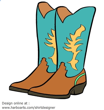 335x355 Blue Clipart Cowboy Boot