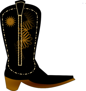 282x298 Black Cowboy Boot Clip Art