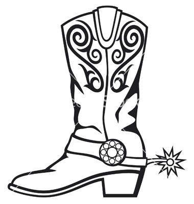 Cowboy Boots Clipart Black And White | Free download on ClipArtMag