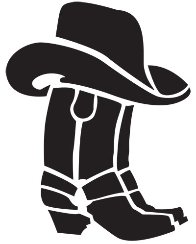 Cowboy Boots Clipart Black And White | Free download on ClipArtMag