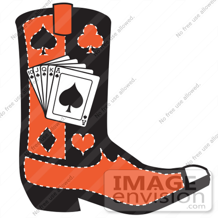 450x450 Royalty Free Cartoon Clip Art Of A Black And Red Cowboy Boot