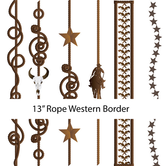 570x570 Western Cowboy Vertical Border Overlay Clipart Graphics High