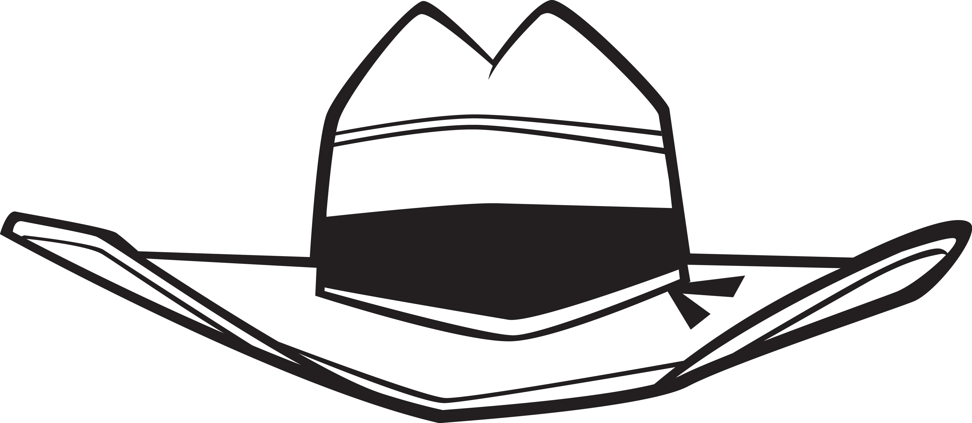 3144x1369 Straw Hat Clipart Black And White