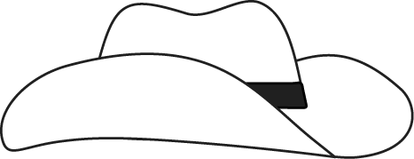 467x179 Black And White Cowboy Hat Clip Art