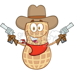 300x300 Royalty Free 6802 Royalty Free Clip Art Smiling Peanut Cowboy
