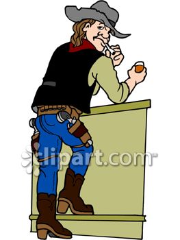 263x350 Cowboy Having A Drink In A Saloon