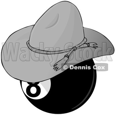 400x400 Free (Rf) Clipart Illustration Of Billiards Eight Ball Wearing