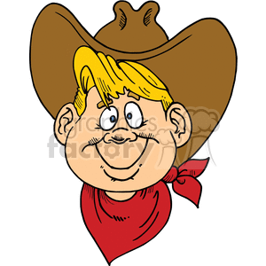 300x300 Royalty Free Little Blonde Haired Boy Smiling Wearing A Cowboy Hat