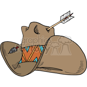 300x300 Royalty Free Cartoon Cowboy Hat With An Arrow Stuck In It 372147
